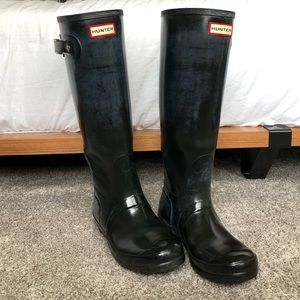 Hunter rain boots with winter stockings